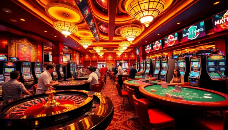 Experience the excitement of gambling at https://88aavega.com/ with vibrant casino tables, roulette wheels, and joyful players.